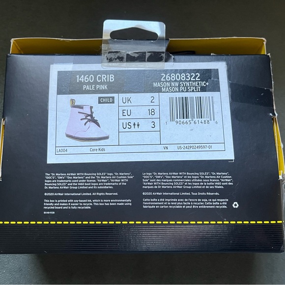 Dr. Martens Pink Crib Boots Size 3 - Picture 2 of 5